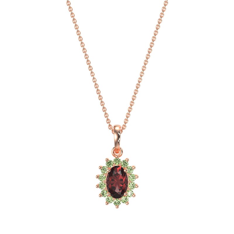 Oval Halo Vintage Necklace