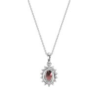 Oval Halo Vintage Necklace