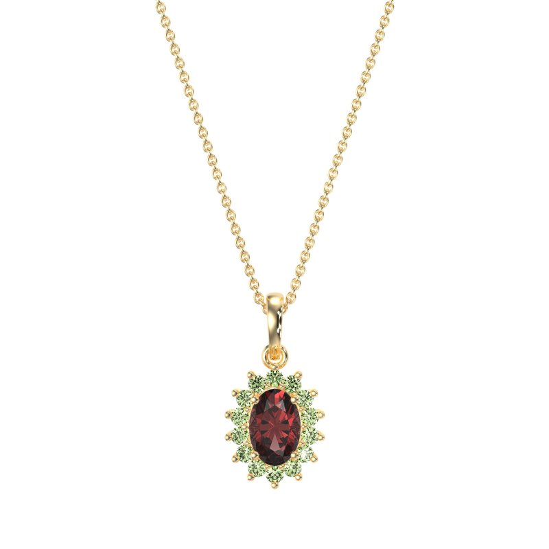 Oval Halo Vintage Necklace