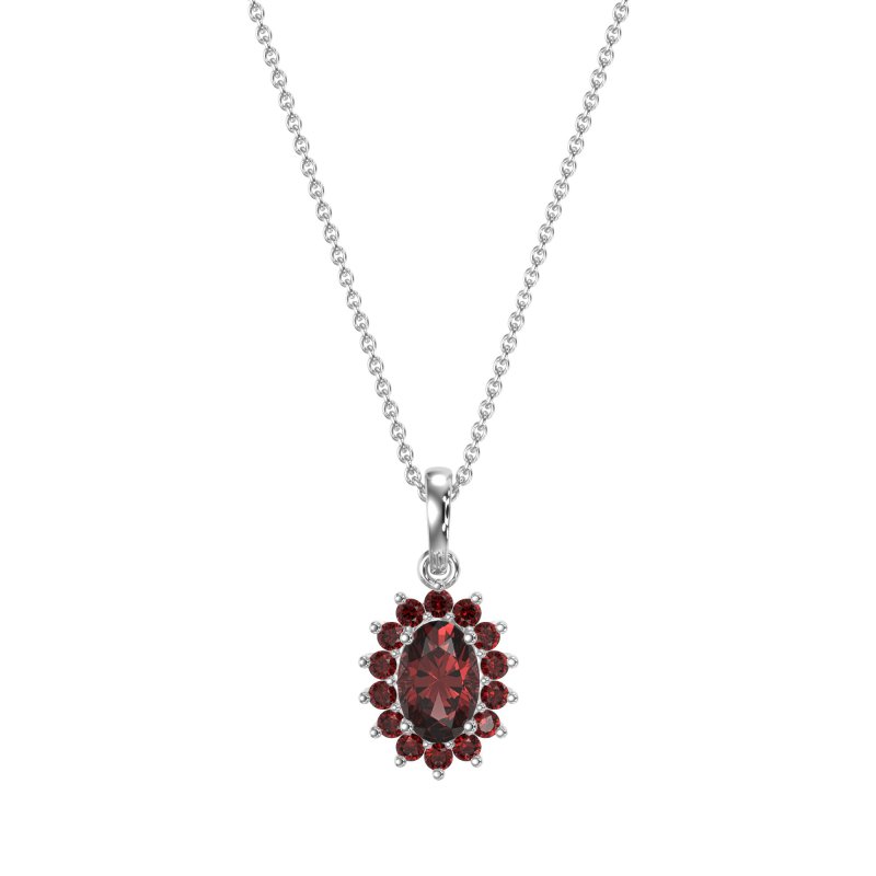 Oval Halo Vintage Necklace