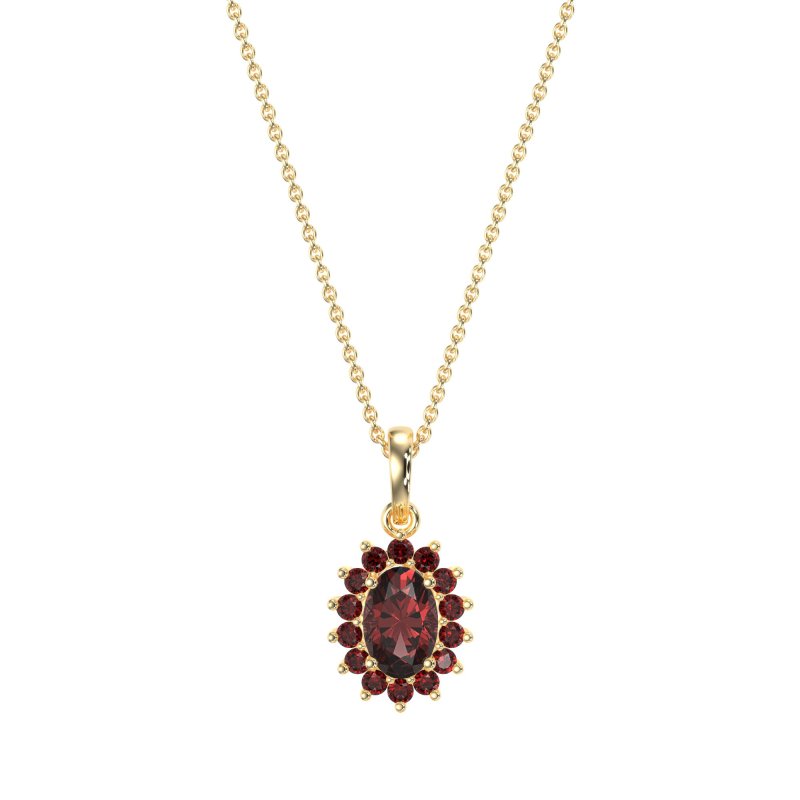 Oval Halo Vintage Necklace