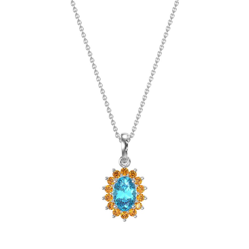 Oval Halo Vintage Necklace