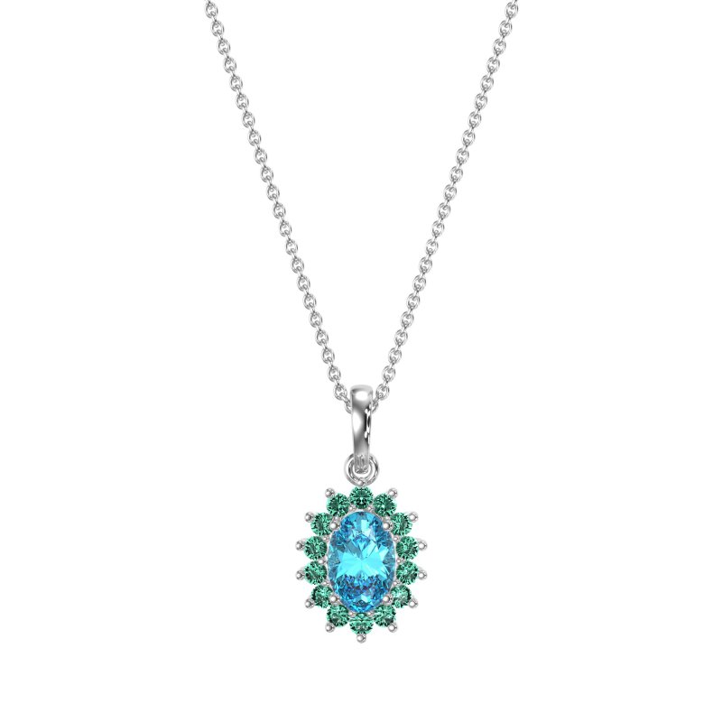 Oval Halo Vintage Necklace