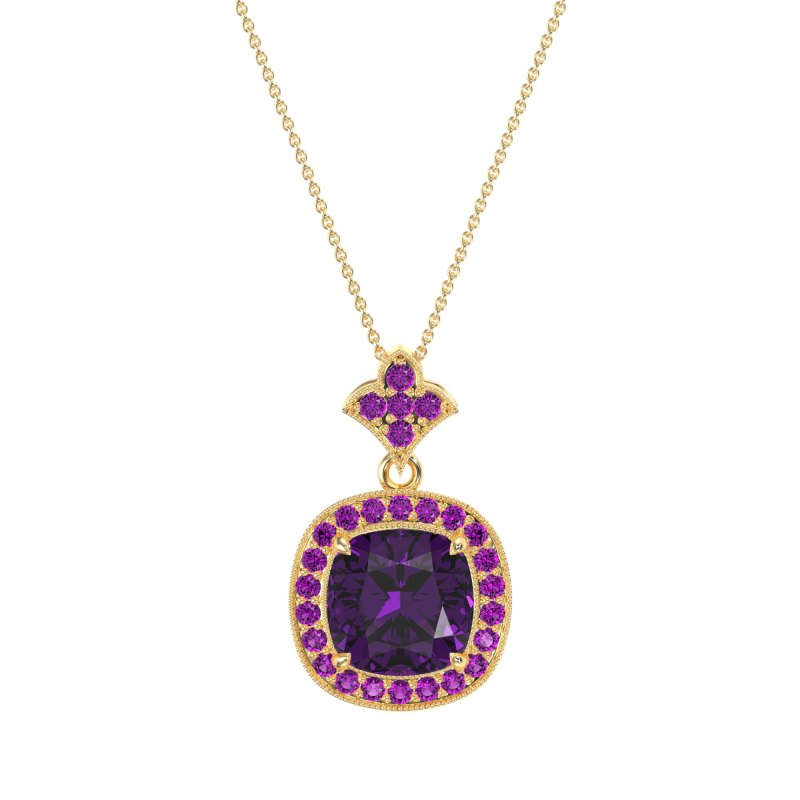 Flower Top Cushion Halo Necklace