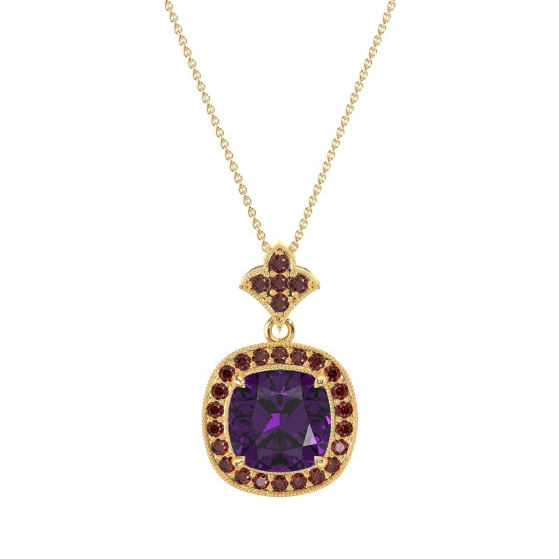 Flower Top Cushion Halo Necklace