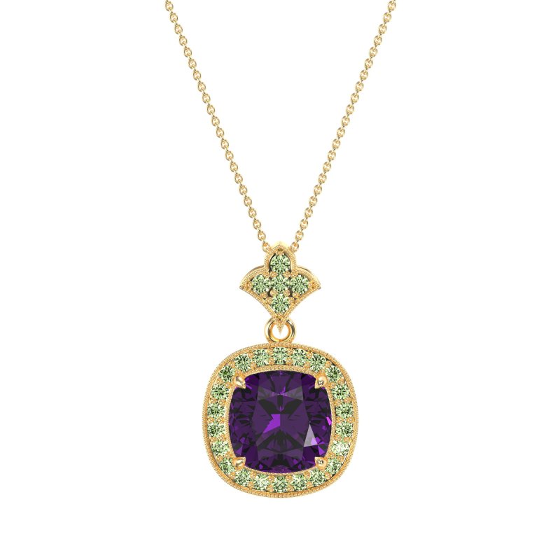 Flower Top Cushion Halo Necklace