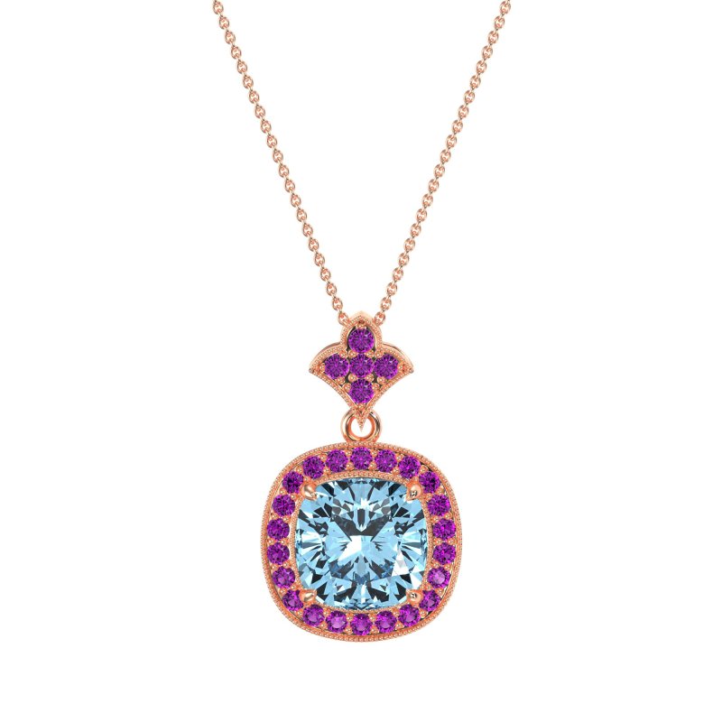 Flower Top Cushion Halo Necklace