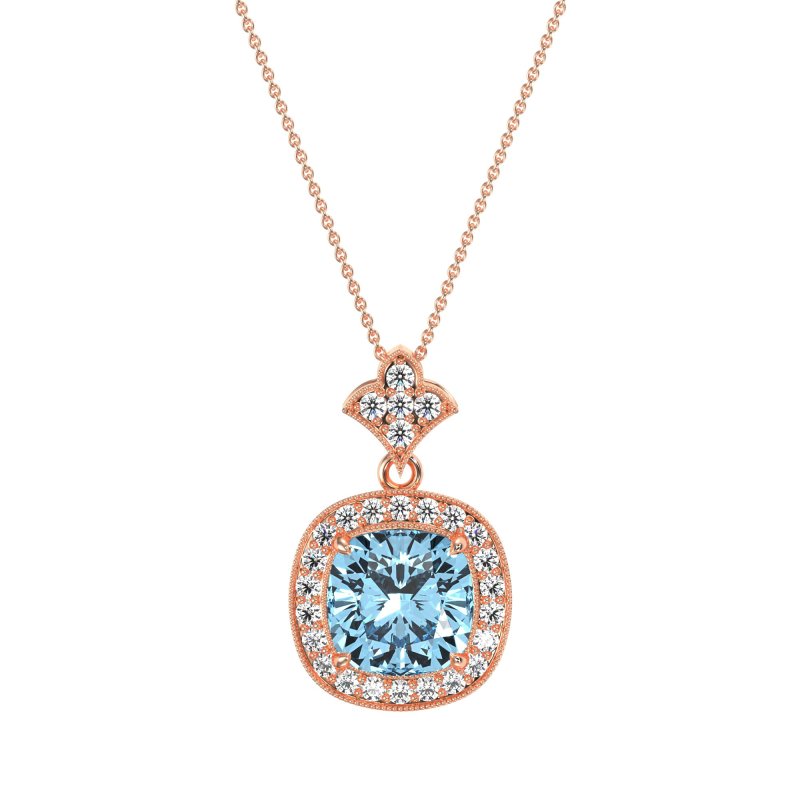 Flower Top Cushion Halo Necklace