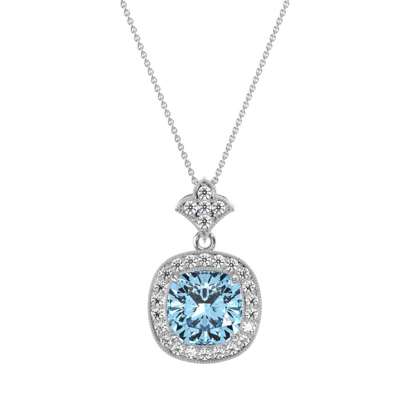 Flower Top Cushion Halo Necklace