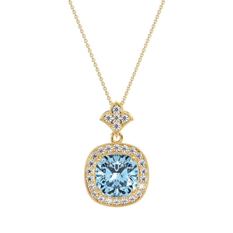 Flower Top Cushion Halo Necklace