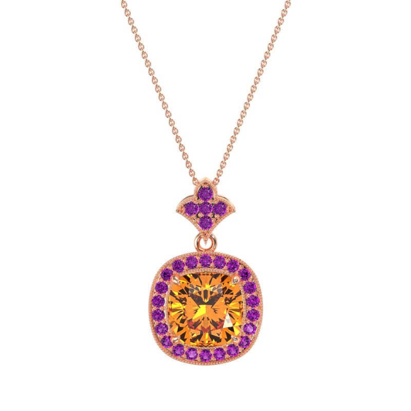 Flower Top Cushion Halo Necklace