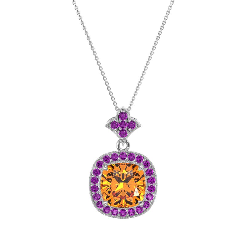 Flower Top Cushion Halo Necklace
