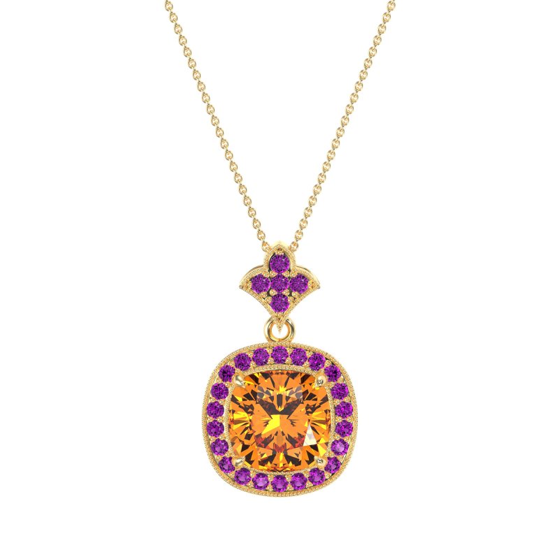 Flower Top Cushion Halo Necklace