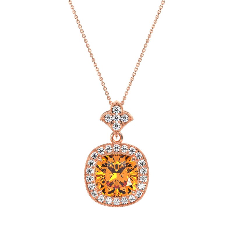 Flower Top Cushion Halo Necklace