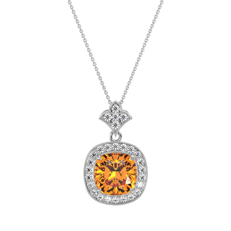 Flower Top Cushion Halo Necklace
