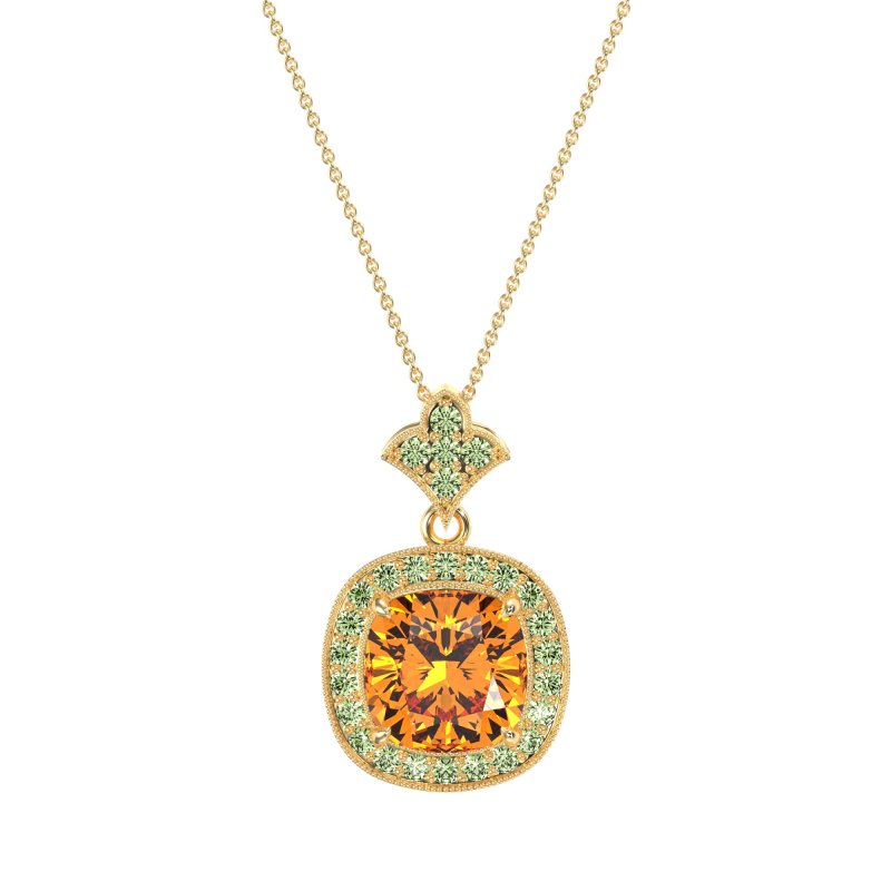 Flower Top Cushion Halo Necklace