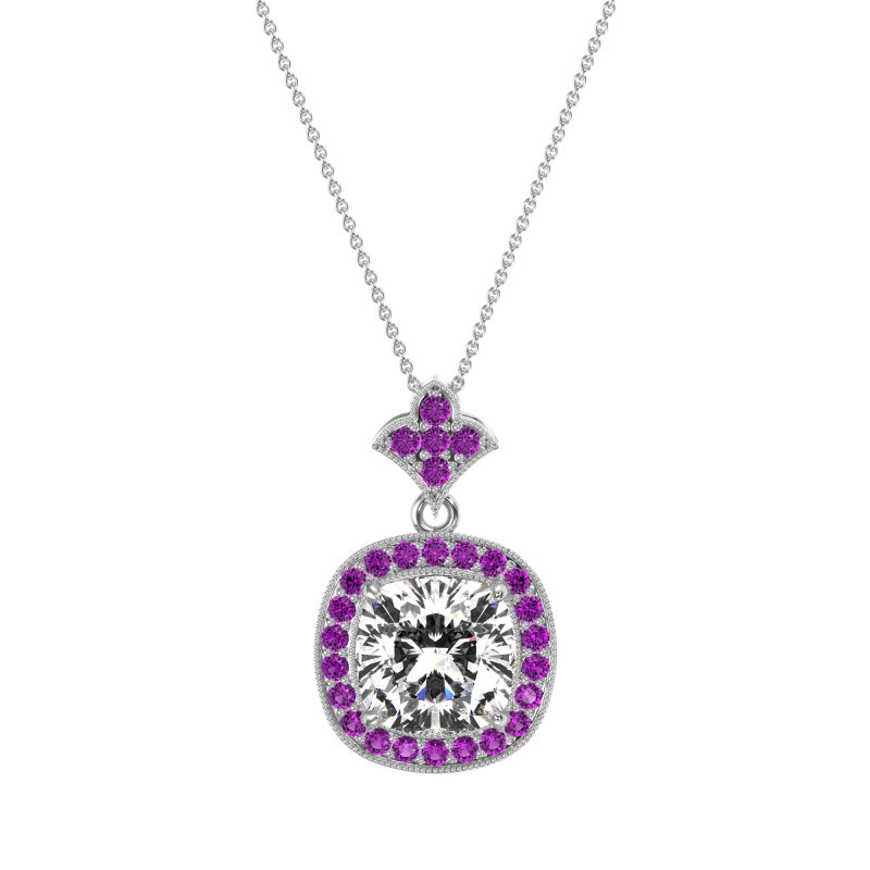 Flower Top Cushion Halo Necklace