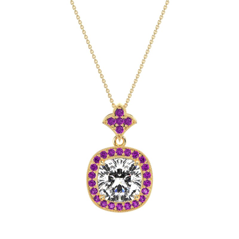 Flower Top Cushion Halo Necklace