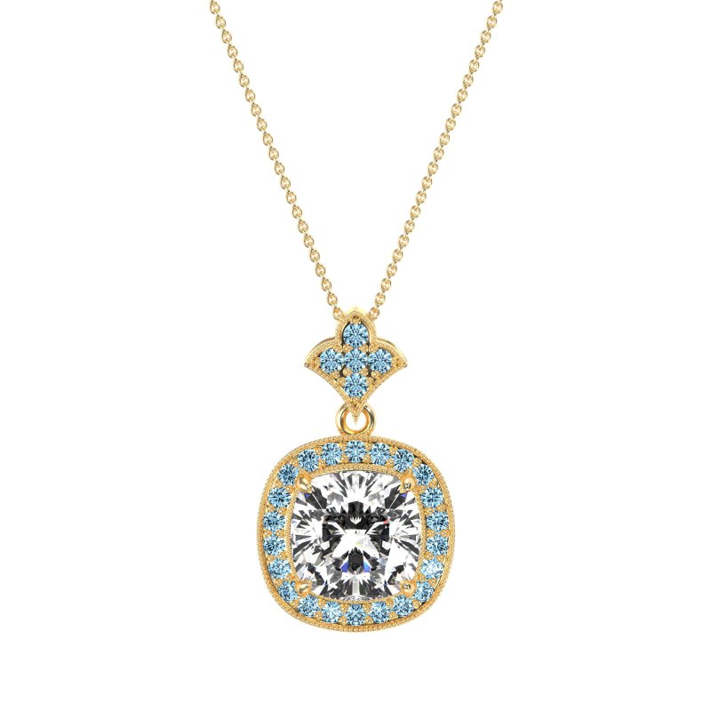 Flower Top Cushion Halo Necklace