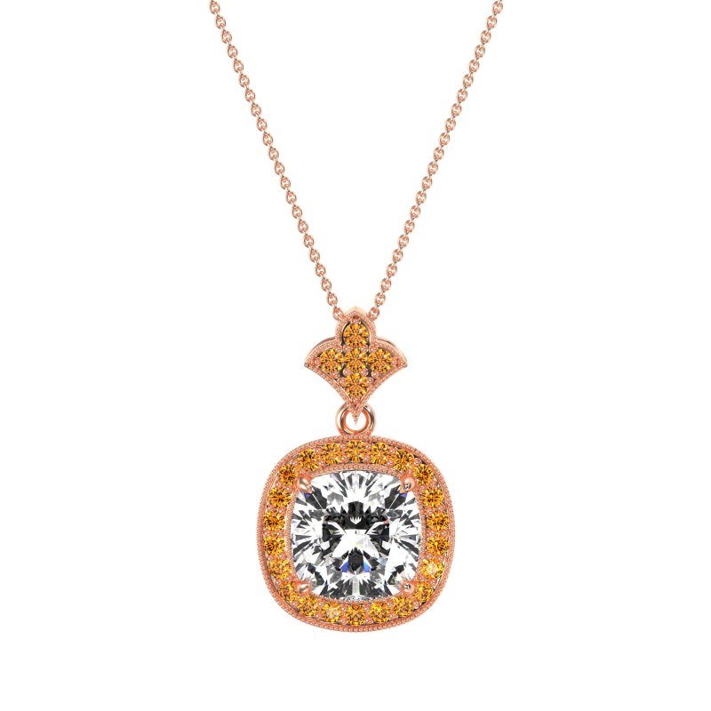 Flower Top Cushion Halo Necklace