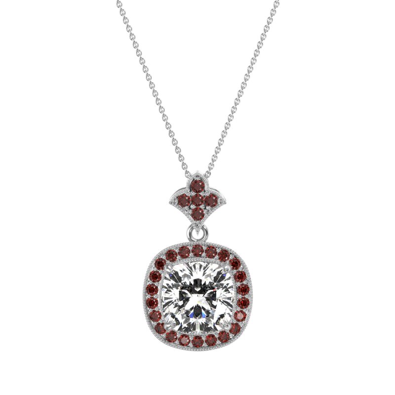 Flower Top Cushion Halo Necklace