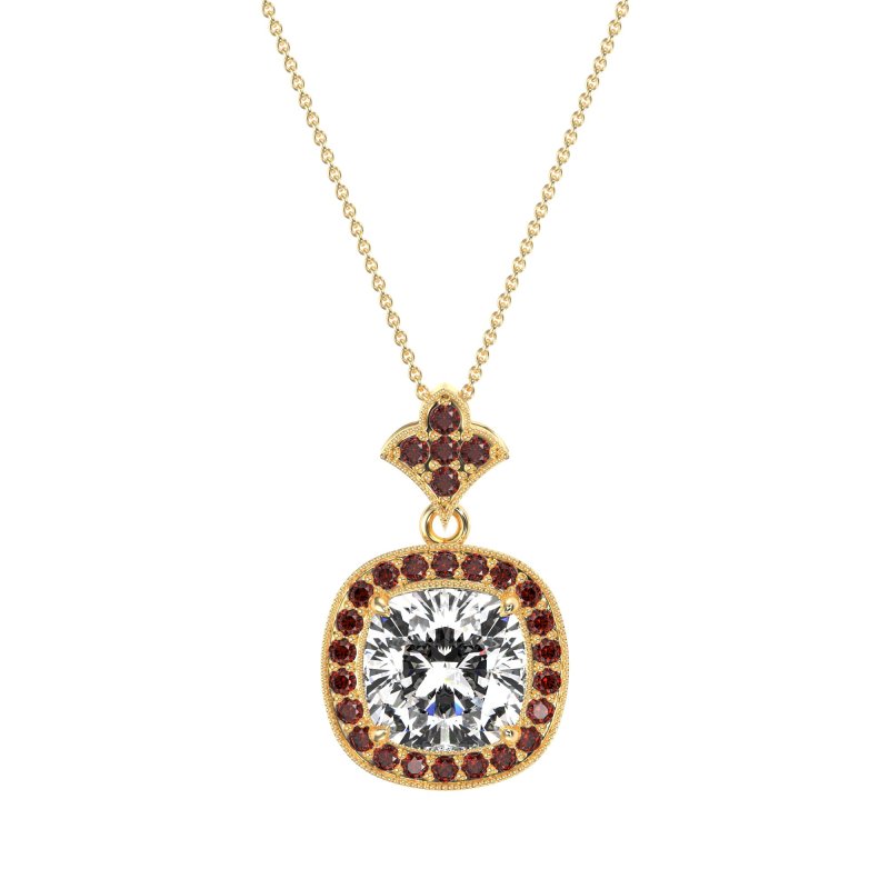 Flower Top Cushion Halo Necklace