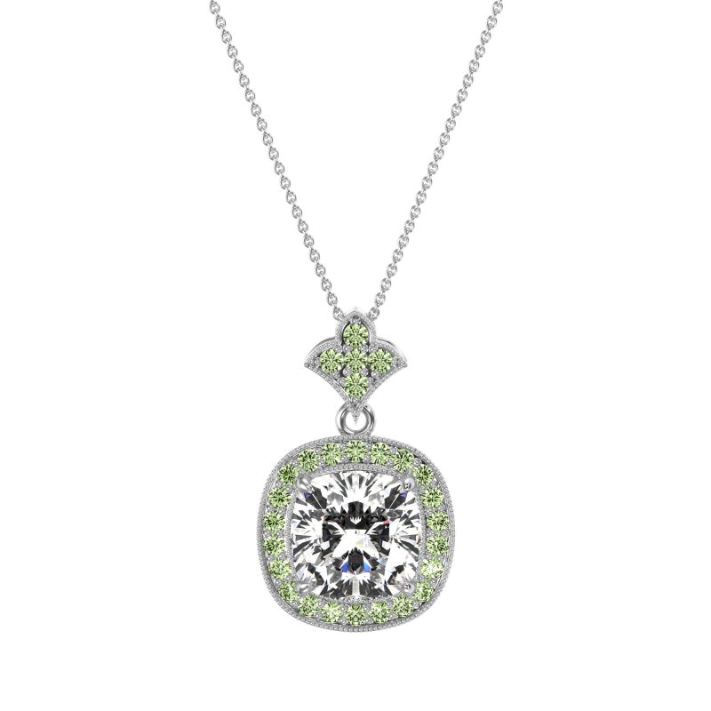 Flower Top Cushion Halo Necklace
