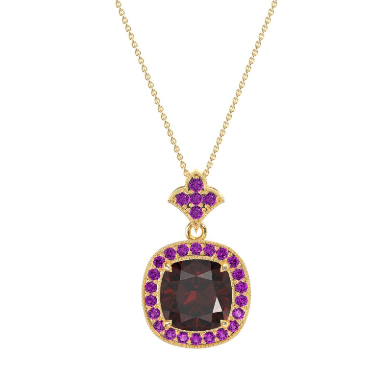 Flower Top Cushion Halo Necklace