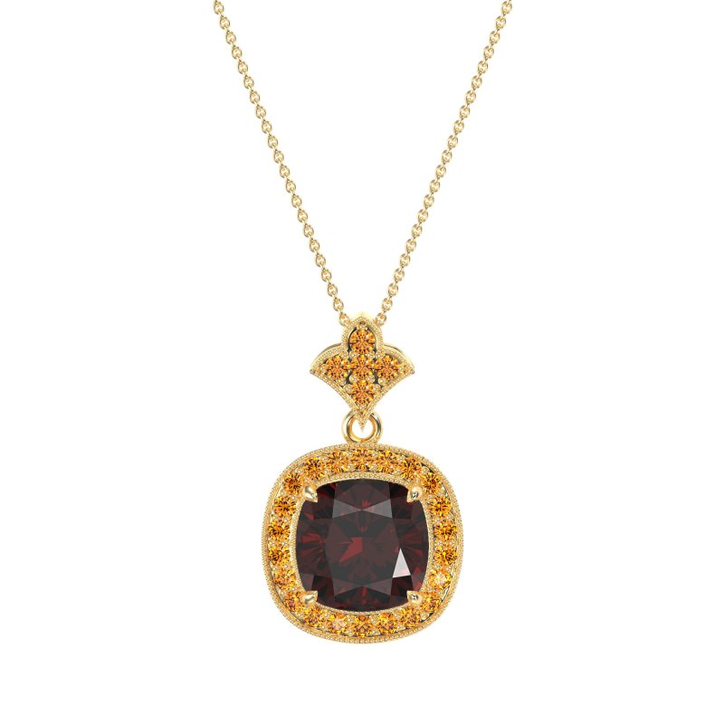 Flower Top Cushion Halo Necklace