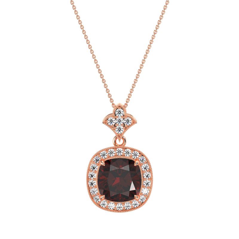 Flower Top Cushion Halo Necklace