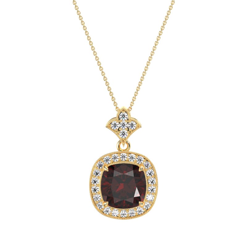 Flower Top Cushion Halo Necklace