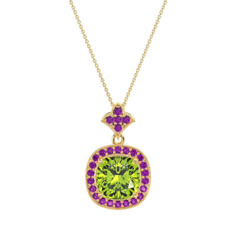 Flower Top Cushion Halo Necklace