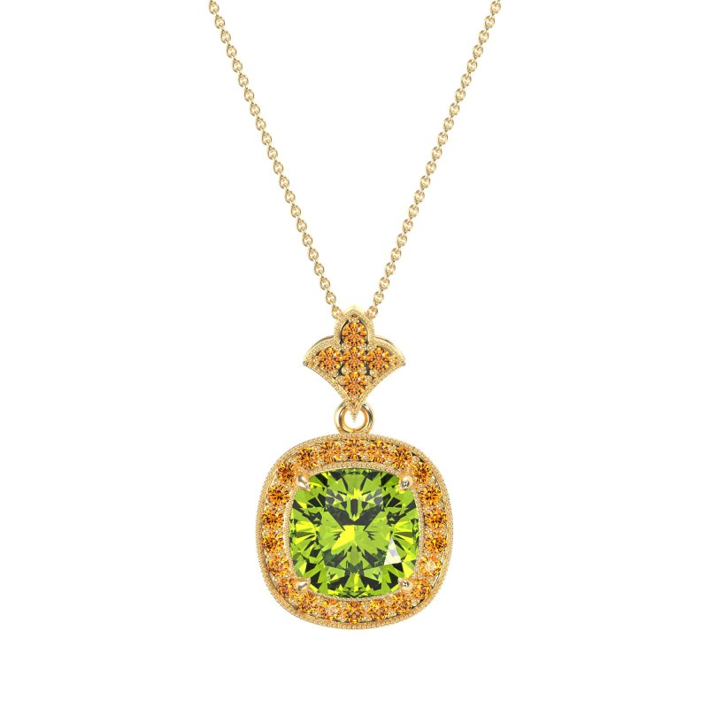 Flower Top Cushion Halo Necklace
