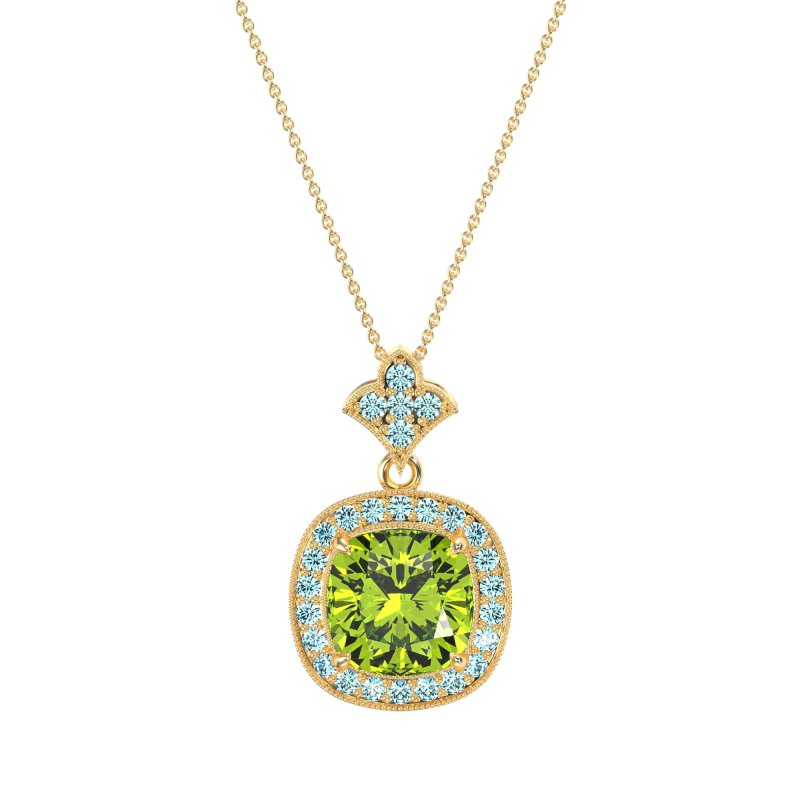 Flower Top Cushion Halo Necklace