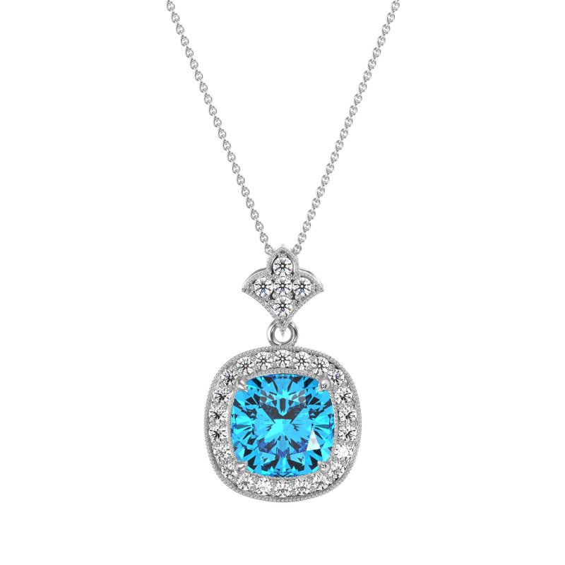 Flower Top Cushion Halo Necklace