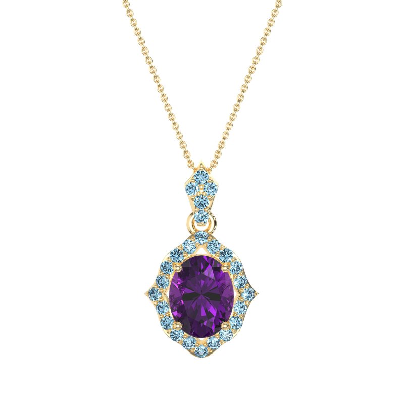 Antique Halo Oval Necklace
