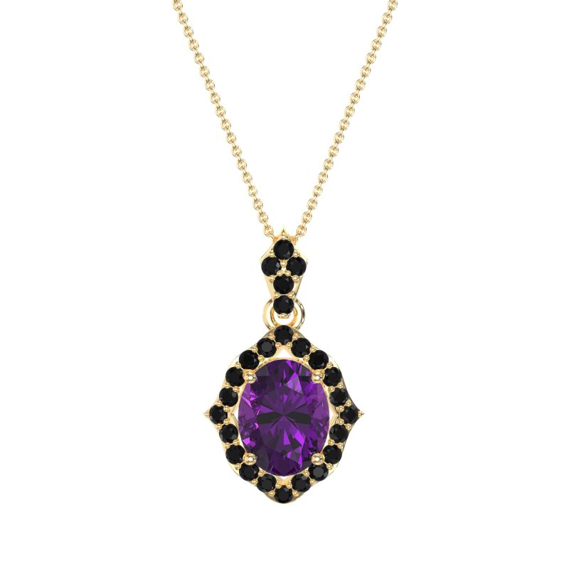 Antique Halo Oval Necklace