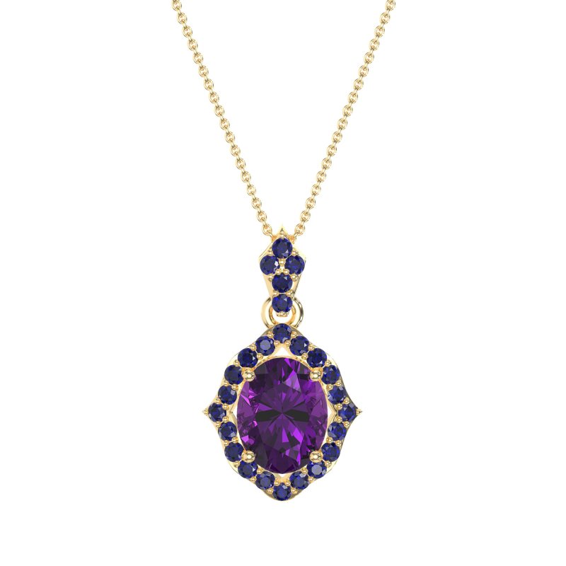 Antique Halo Oval Necklace