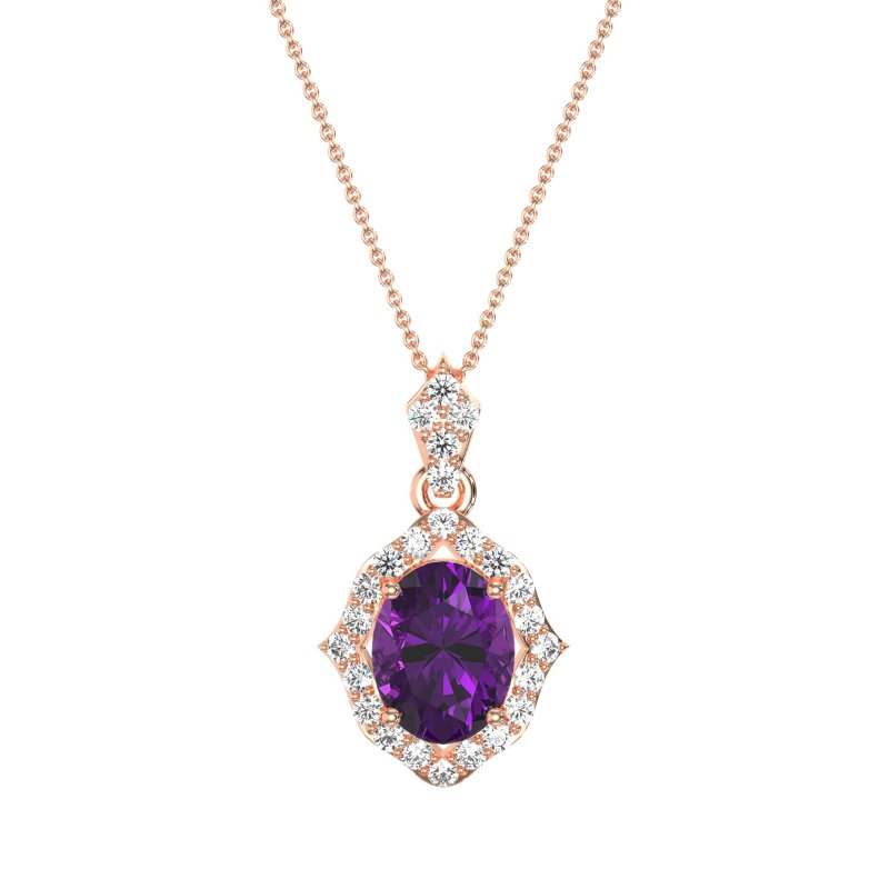 Antique Halo Oval Necklace