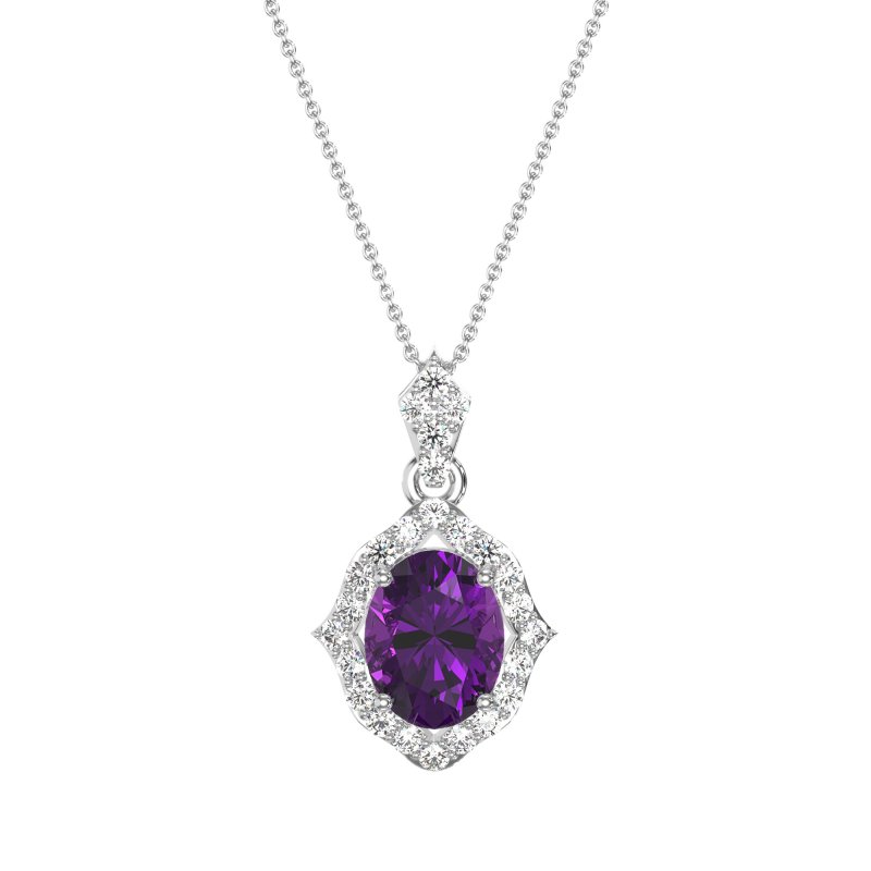 Antique Halo Oval Necklace
