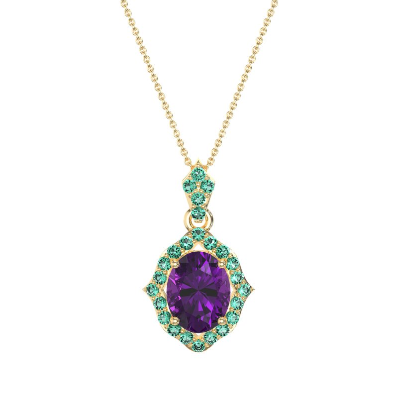 Antique Halo Oval Necklace
