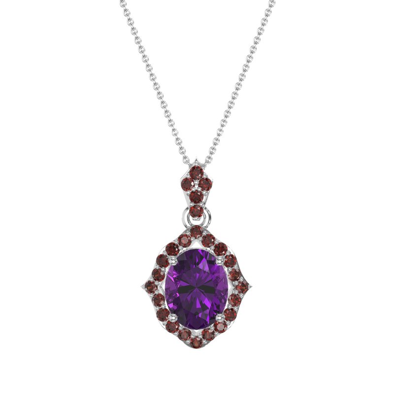 Antique Halo Oval Necklace