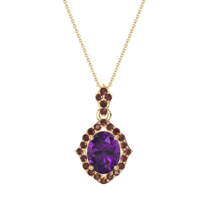 Antique Halo Oval Necklace