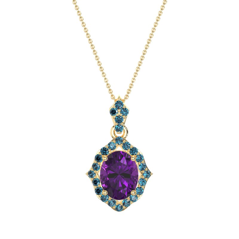 Antique Halo Oval Necklace