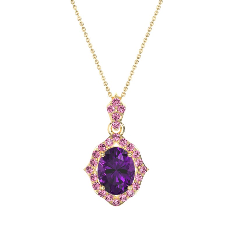 Antique Halo Oval Necklace