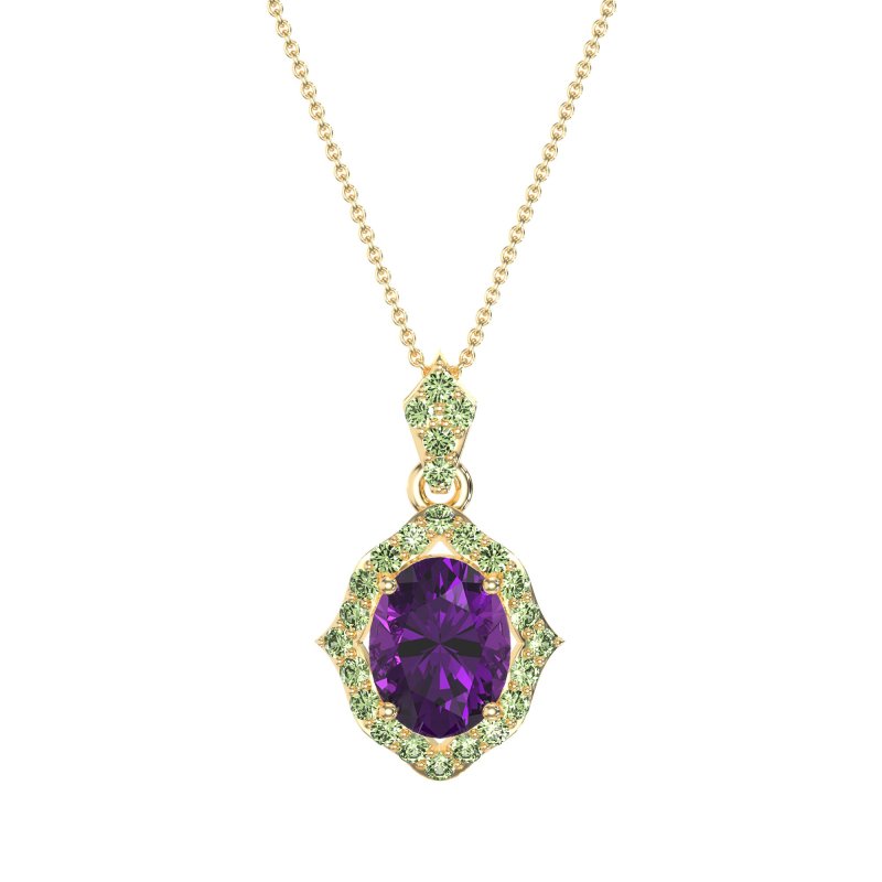 Antique Halo Oval Necklace