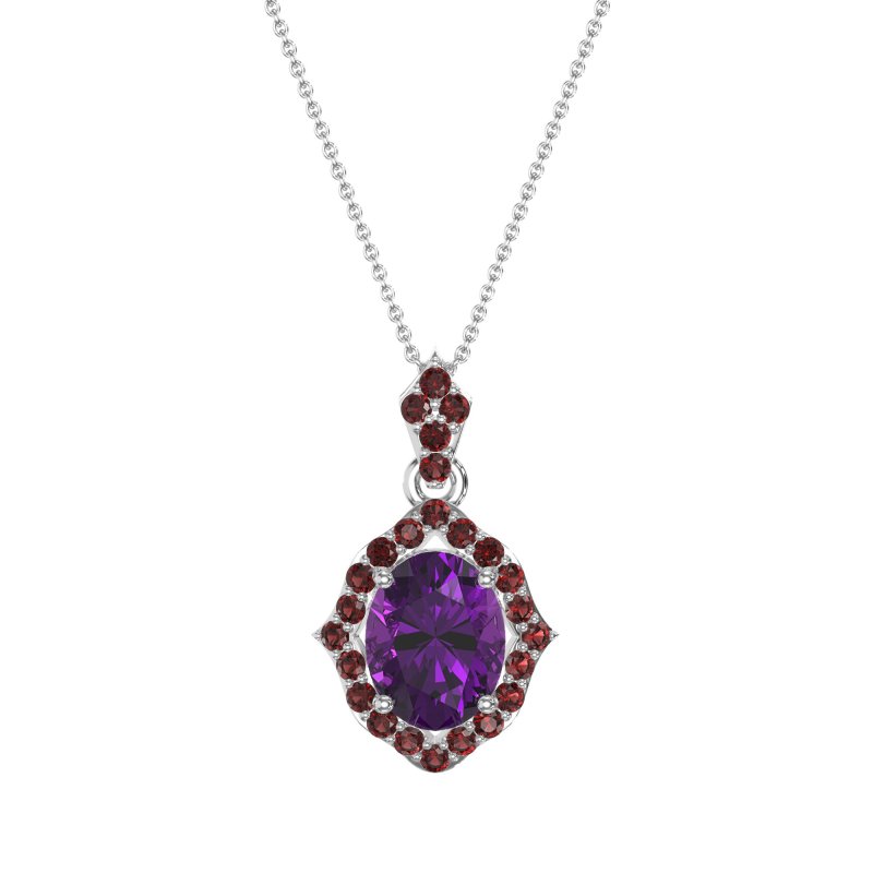 Antique Halo Oval Necklace