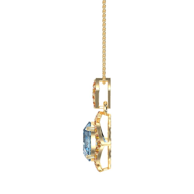 Antique Halo Oval Necklace