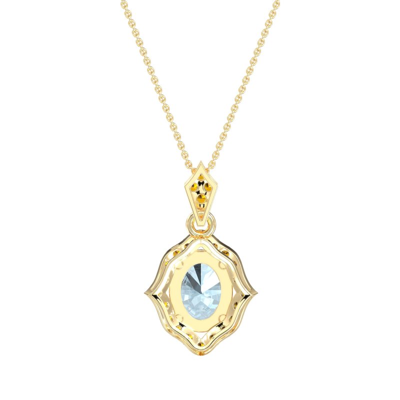Antique Halo Oval Necklace