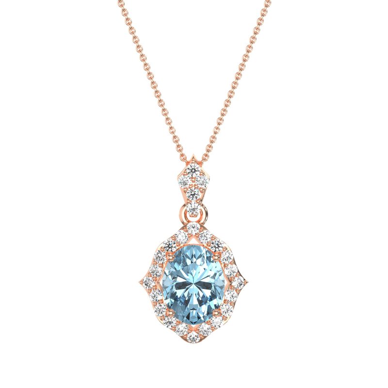 Antique Halo Oval Necklace